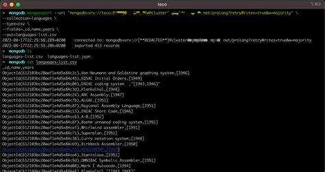 export mongodb collection to csv|mongo export command.